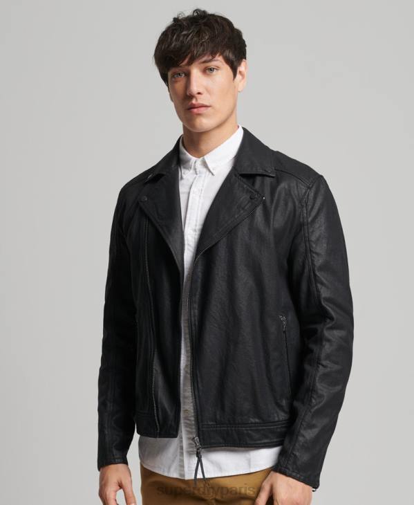 Superdry Hommes veste en jean enduite vintage D64Z4540 vêtements noir