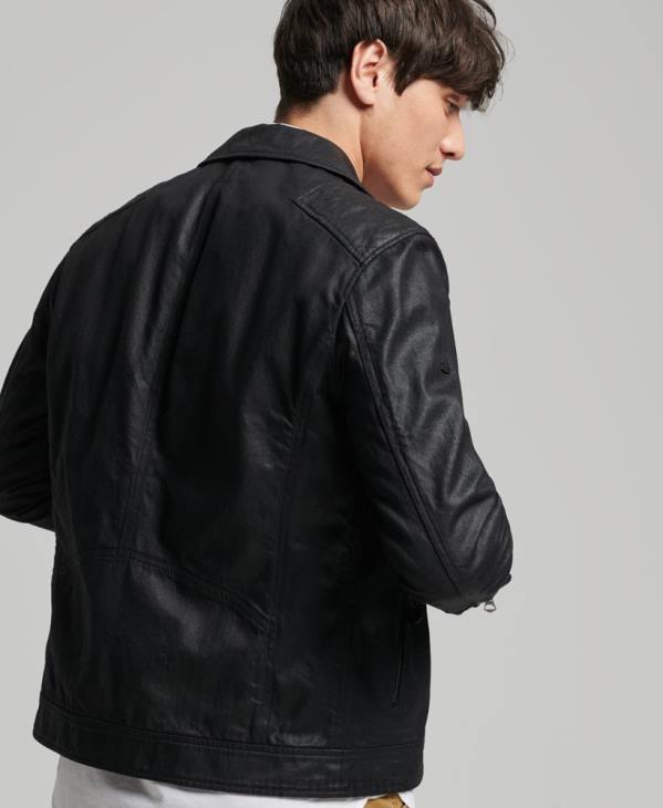 Superdry Hommes veste en jean enduite vintage D64Z4540 vêtements noir