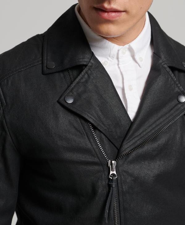 Superdry Hommes veste en jean enduite vintage D64Z4540 vêtements noir