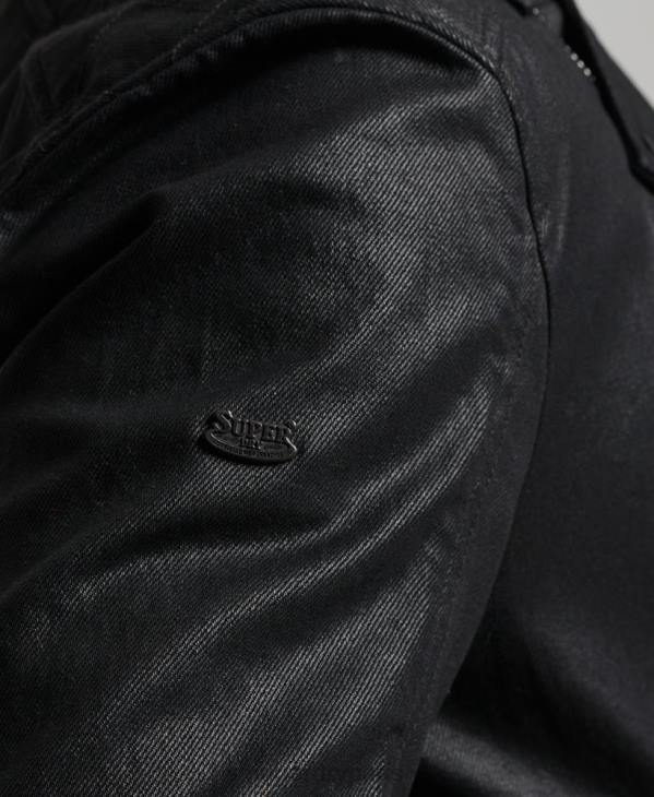 Superdry Hommes veste en jean enduite vintage D64Z4540 vêtements noir