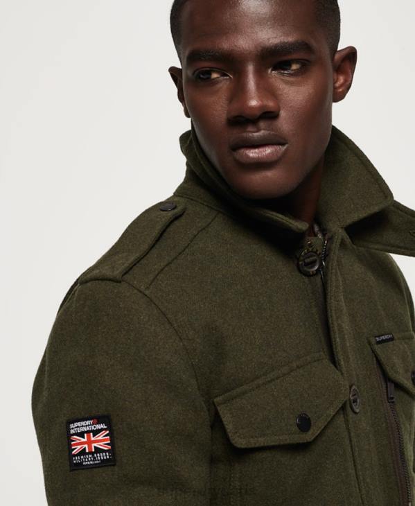 Superdry Hommes veste en laine à quatre poches tito D64Z1203 vêtements vert