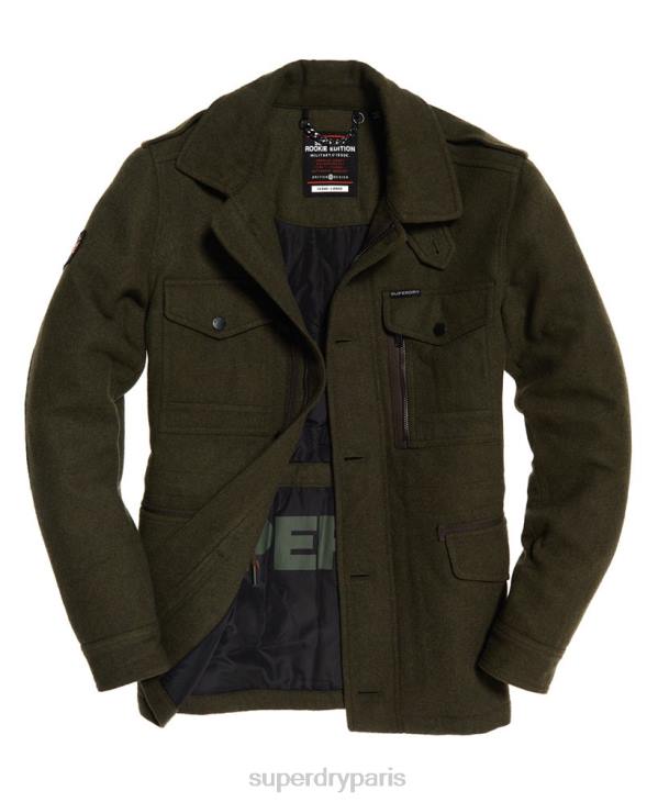 Superdry Hommes veste en laine à quatre poches tito D64Z1203 vêtements vert