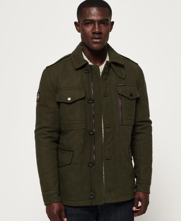 Superdry Hommes veste en laine à quatre poches tito D64Z1203 vêtements vert
