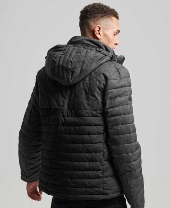 Superdry Hommes veste fuji en tweed mélangé D64Z4548 vêtements gris foncé