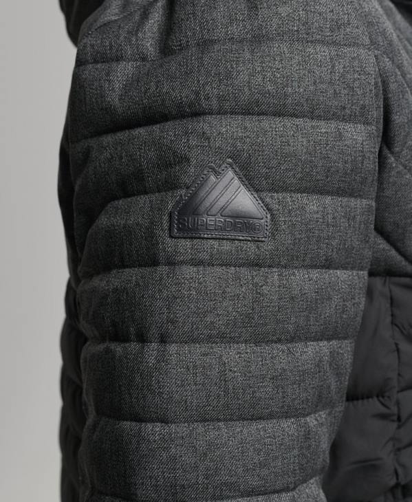 Superdry Hommes veste fuji en tweed mélangé D64Z4548 vêtements gris foncé