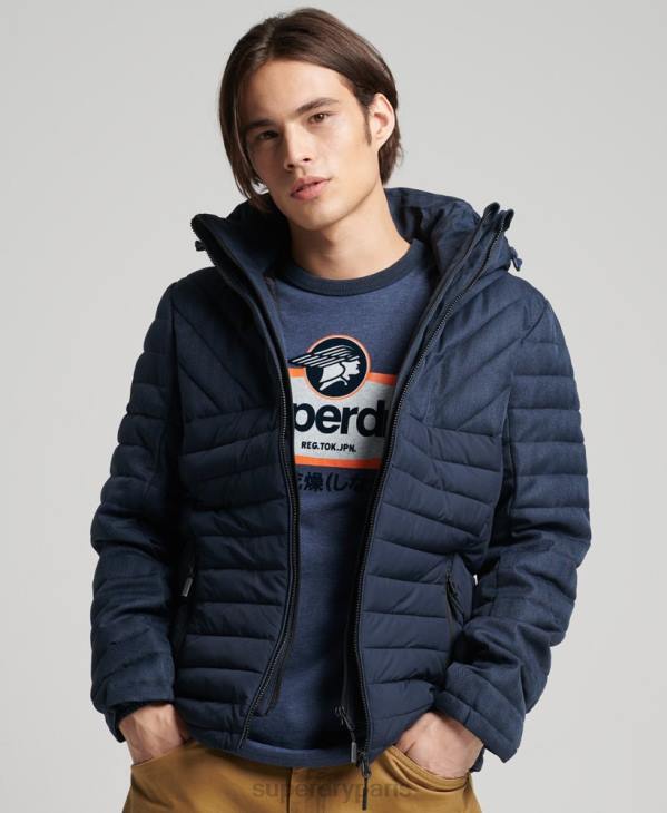 Superdry Hommes veste fuji en tweed mélangé D64Z4625 vêtements marine
