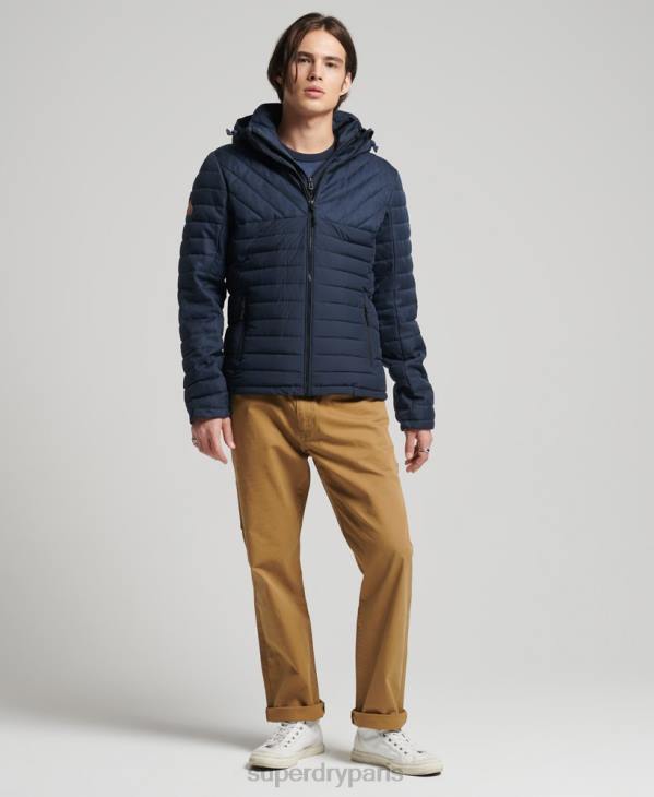 Superdry Hommes veste fuji en tweed mélangé D64Z4625 vêtements marine