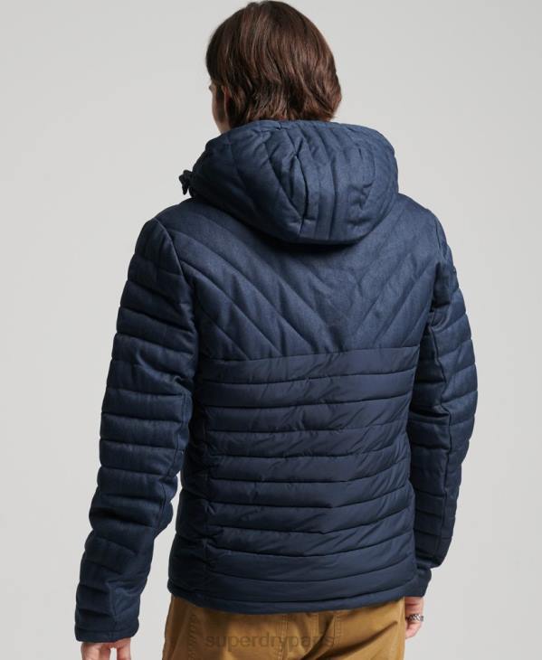 Superdry Hommes veste fuji en tweed mélangé D64Z4625 vêtements marine