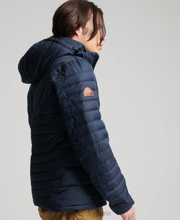Superdry Hommes veste fuji en tweed mélangé D64Z4625 vêtements marine