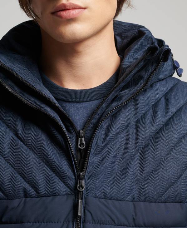 Superdry Hommes veste fuji en tweed mélangé D64Z4625 vêtements marine