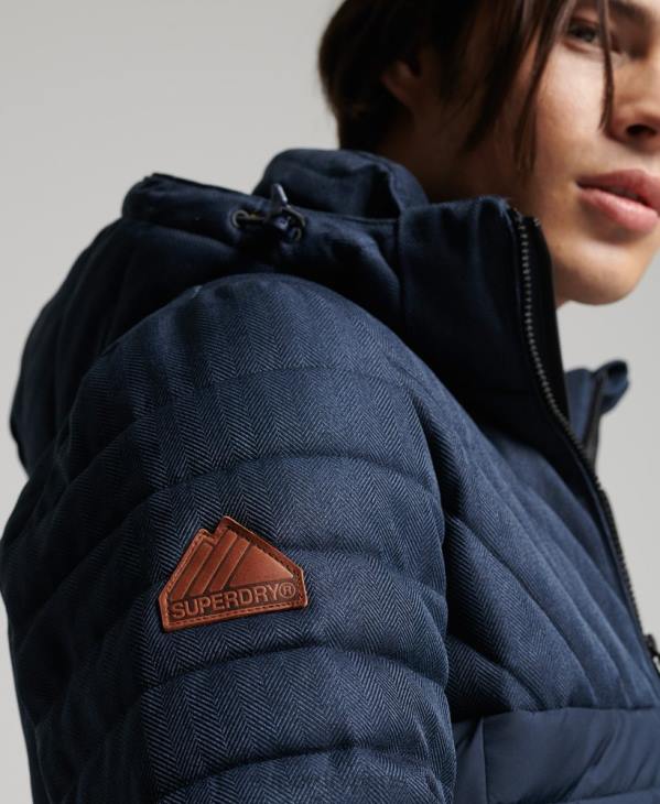 Superdry Hommes veste fuji en tweed mélangé D64Z4625 vêtements marine