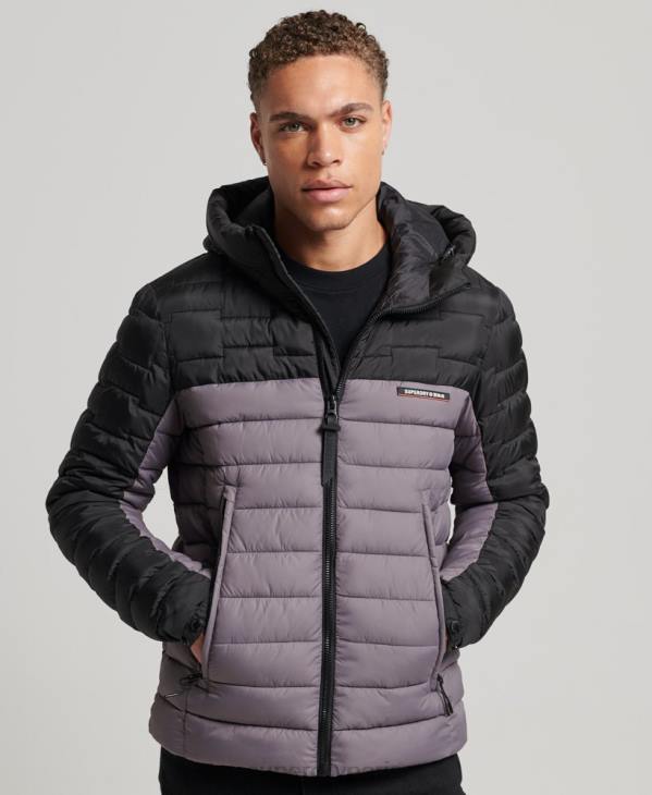 Superdry Hommes veste fuji matelassée en mélange radar d'expédition D64Z4469 vêtements gris