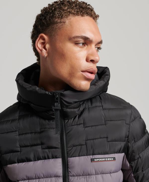 Superdry Hommes veste fuji matelassée en mélange radar d'expédition D64Z4469 vêtements gris