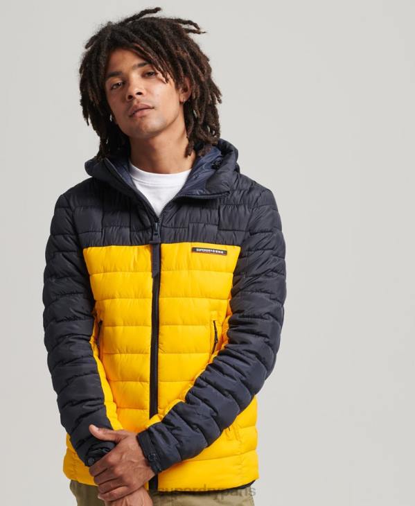 Superdry Hommes veste fuji matelassée en mélange radar d'expédition D64Z4655 vêtements jaune