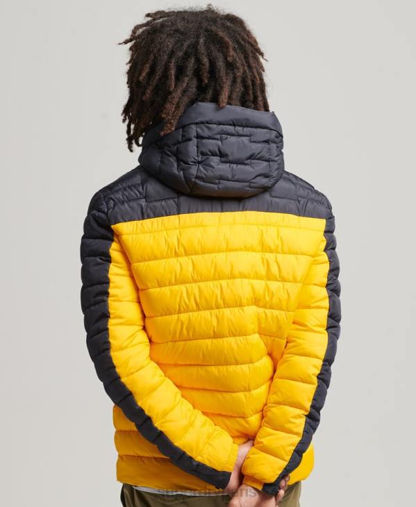 Superdry Hommes veste fuji matelassée en mélange radar d'expédition D64Z4655 vêtements jaune