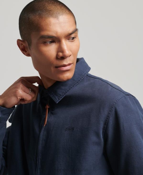 Superdry Hommes veste harrington classique D64Z907 vêtements marine