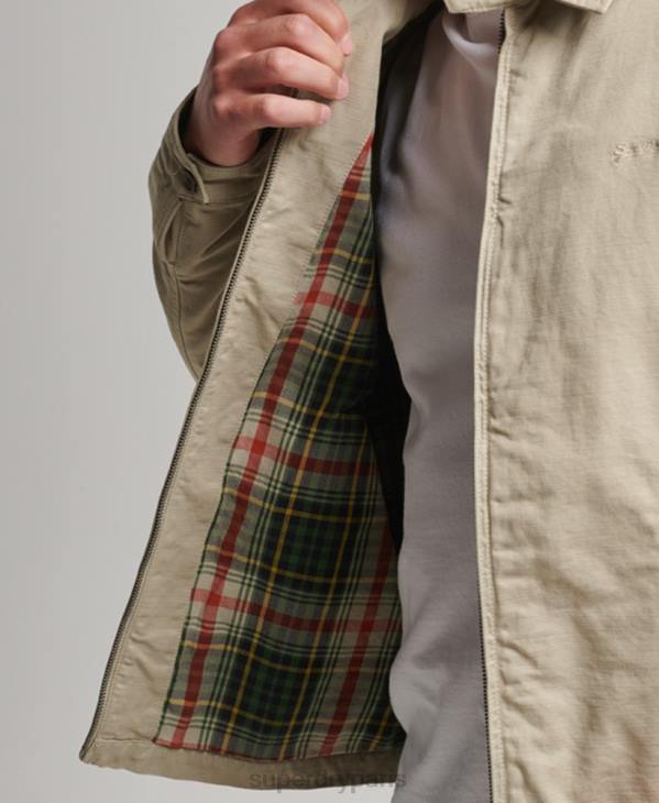 Superdry Hommes veste harrington classique D64Z913 vêtements crème