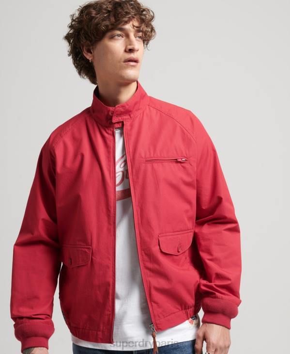 Superdry Hommes veste harrington collégiale vintage D64Z4466 vêtements rouge