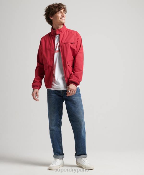 Superdry Hommes veste harrington collégiale vintage D64Z4466 vêtements rouge