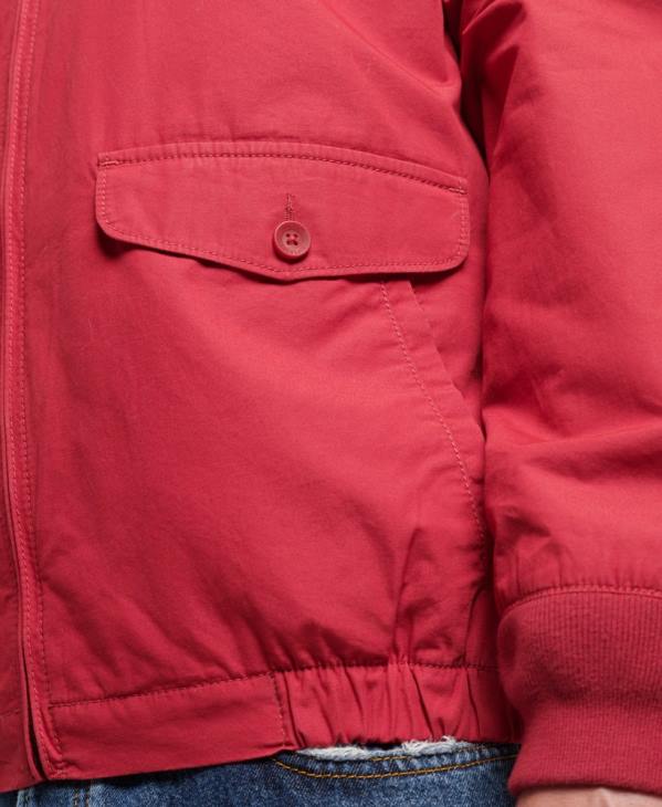 Superdry Hommes veste harrington collégiale vintage D64Z4466 vêtements rouge