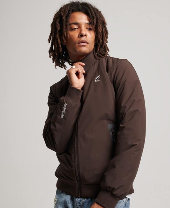 Superdry Hommes veste harrington d'entraînement D64Z1053 vêtements brun