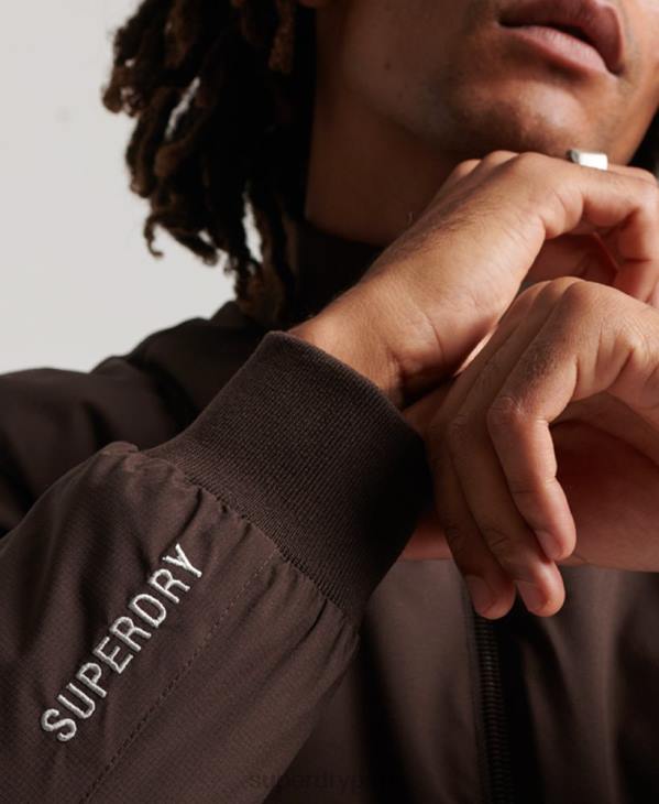 Superdry Hommes veste harrington d'entraînement D64Z1053 vêtements brun