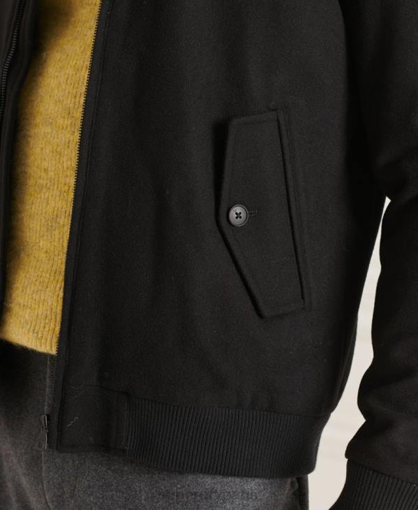 Superdry Hommes veste harrington en laine studios D64Z4672 vêtements noir