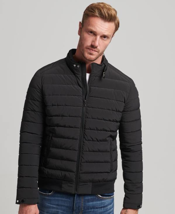 Superdry Hommes veste harrington matelassée D64Z1010 vêtements noir