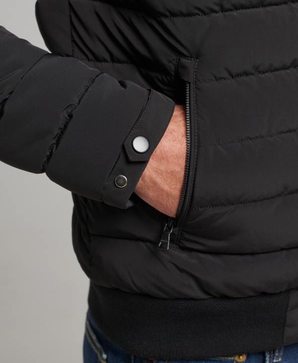 Superdry Hommes veste harrington matelassée D64Z1010 vêtements noir