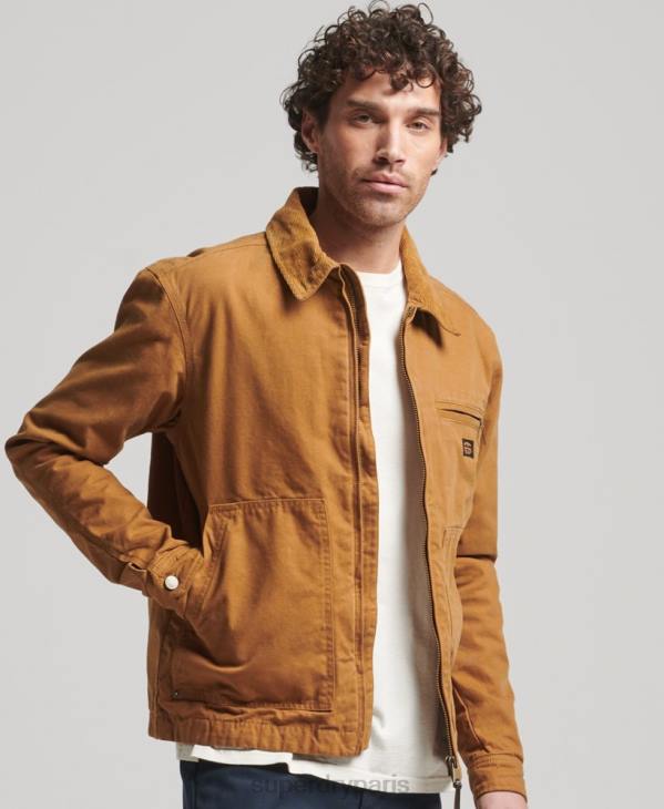 Superdry Hommes veste harrington ranch vintage D64Z918 vêtements brun