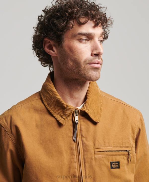 Superdry Hommes veste harrington ranch vintage D64Z918 vêtements brun