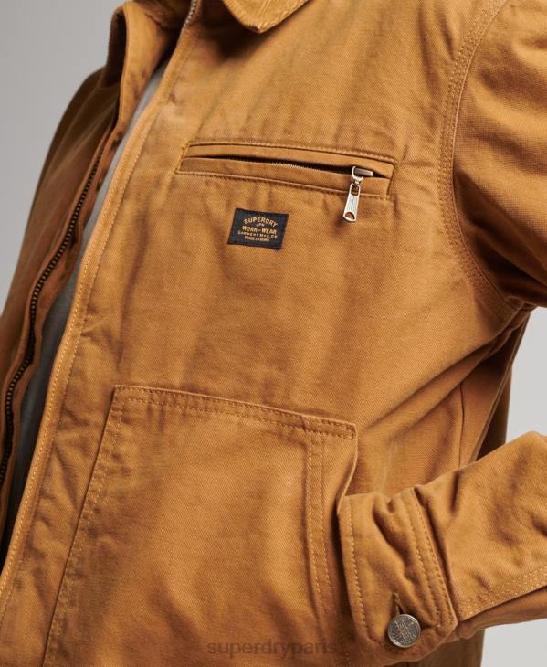 Superdry Hommes veste harrington ranch vintage D64Z918 vêtements brun