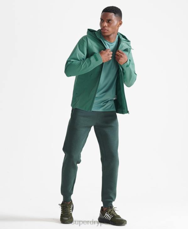 Superdry Hommes veste imperméable asymétrique train D64Z5399 vêtements vert