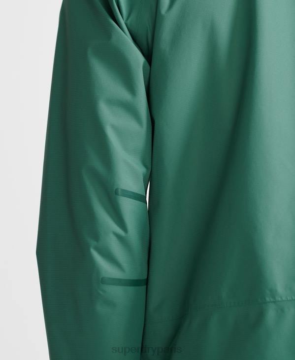 Superdry Hommes veste imperméable asymétrique train D64Z5399 vêtements vert