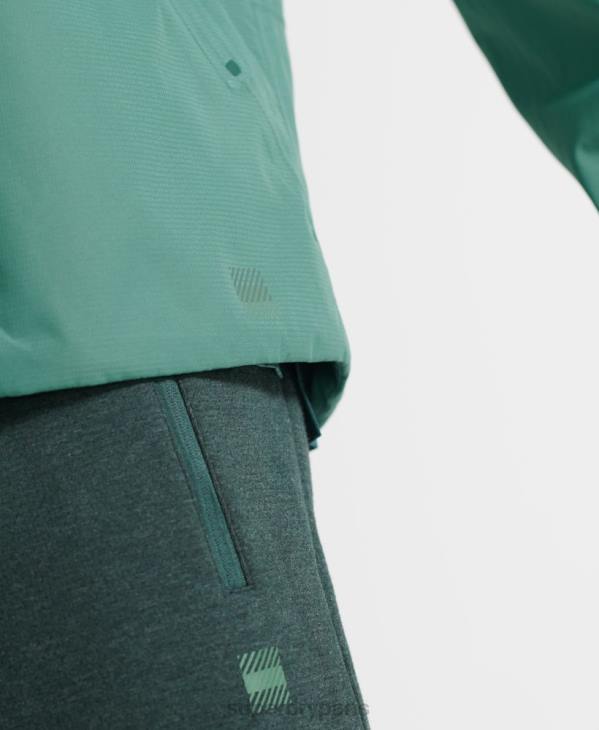 Superdry Hommes veste imperméable asymétrique train D64Z5399 vêtements vert