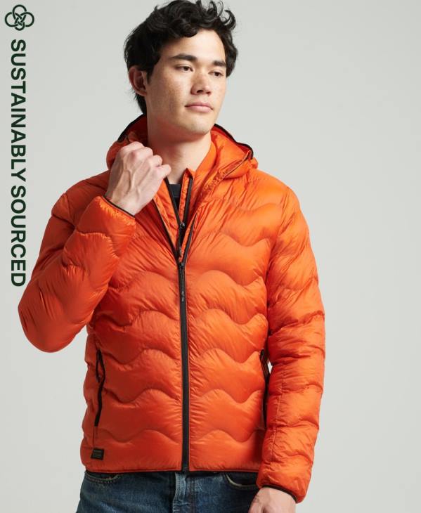 Superdry Hommes veste intermédiaire à capuche D64Z4527 vêtements orange