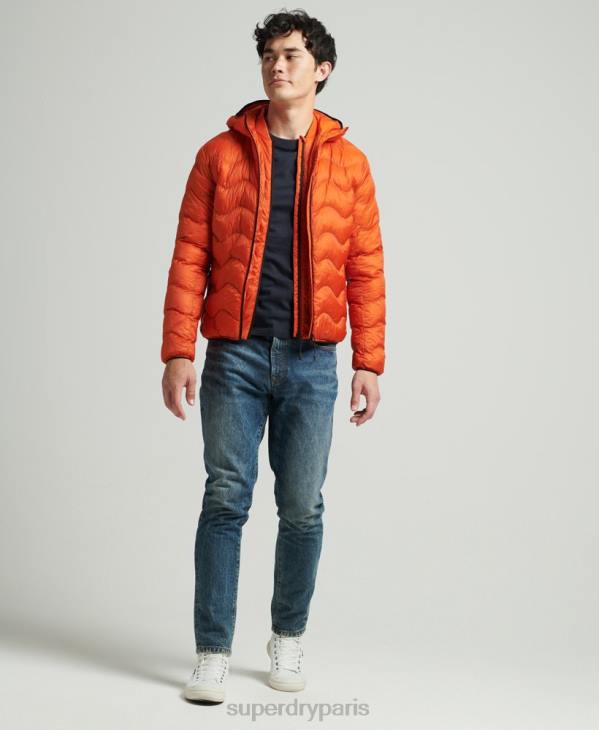 Superdry Hommes veste intermédiaire à capuche D64Z4527 vêtements orange