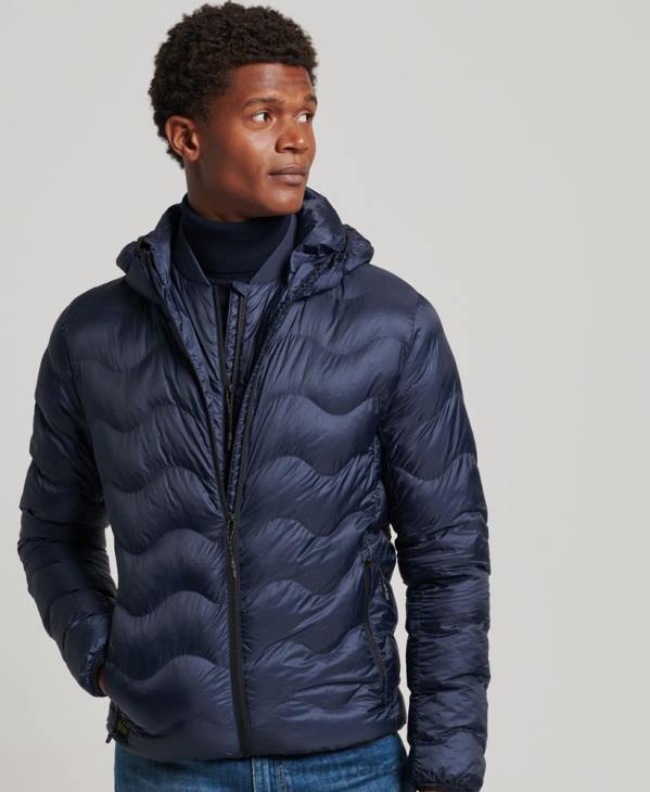 Superdry Hommes veste intermédiaire à capuche D64Z4699 vêtements marine