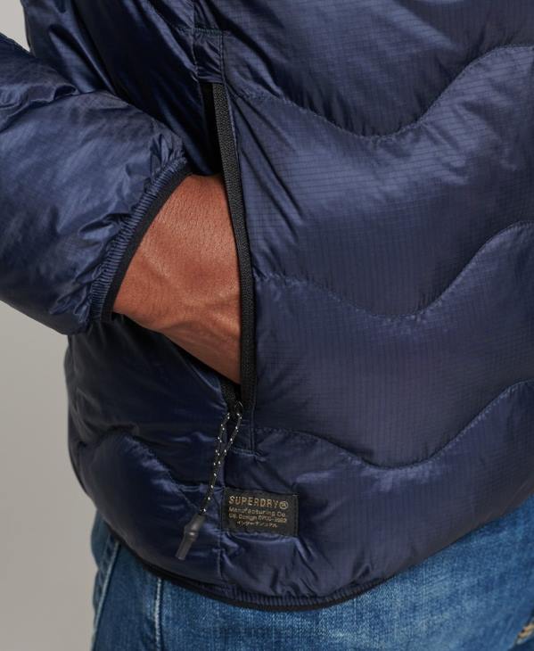 Superdry Hommes veste intermédiaire à capuche D64Z4699 vêtements marine