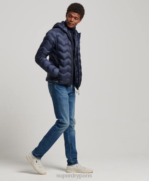 Superdry Hommes veste intermédiaire à capuche D64Z4699 vêtements marine