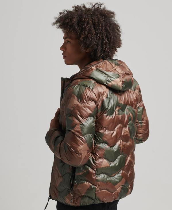 Superdry Hommes veste intermédiaire à capuche D64Z4700 vêtements vert