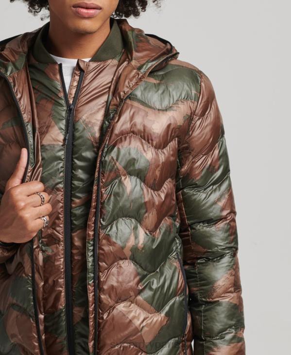 Superdry Hommes veste intermédiaire à capuche D64Z4700 vêtements vert