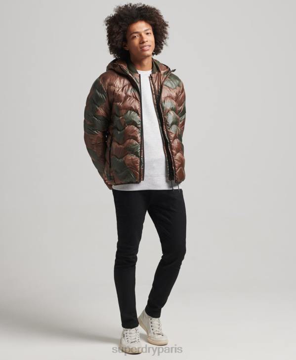 Superdry Hommes veste intermédiaire à capuche D64Z4700 vêtements vert