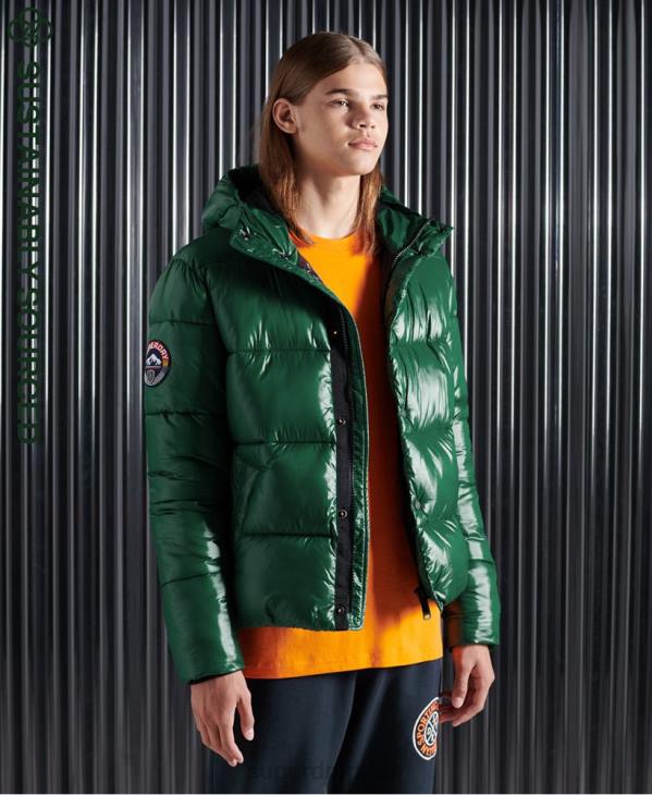 Superdry Hommes veste matelassée brillante D64Z1169 vêtements vert