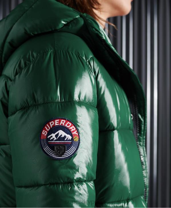 Superdry Hommes veste matelassée brillante D64Z1169 vêtements vert