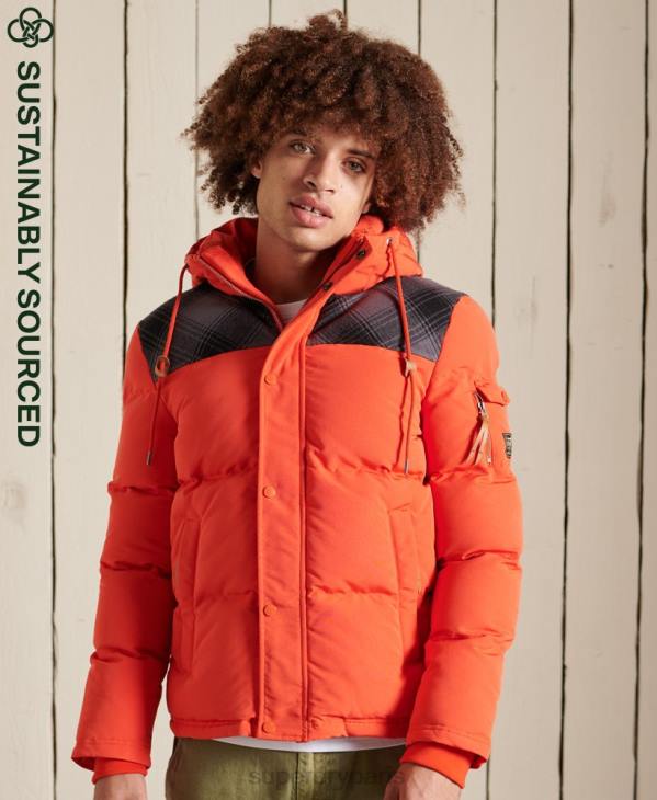 Superdry Hommes veste matelassée everest D64Z4487 vêtements orange