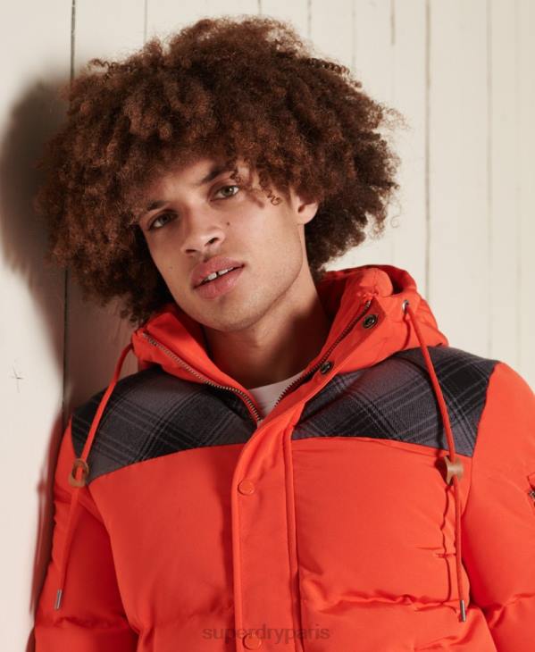 Superdry Hommes veste matelassée everest D64Z4487 vêtements orange