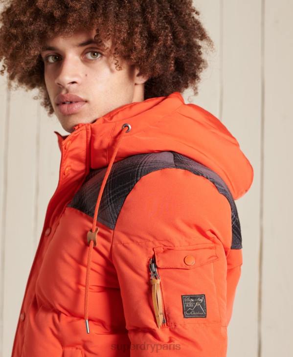 Superdry Hommes veste matelassée everest D64Z4487 vêtements orange