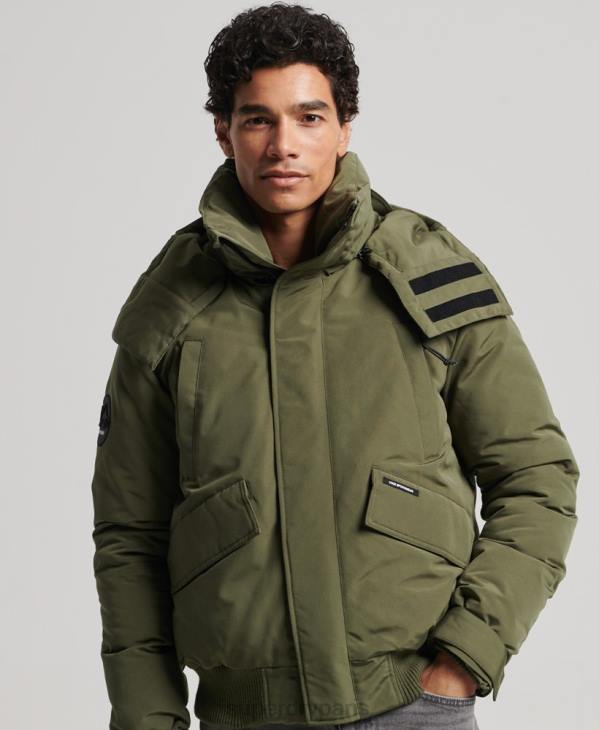 Superdry Hommes veste matelassée expédition everest bomber D64Z4524 vêtements kaki