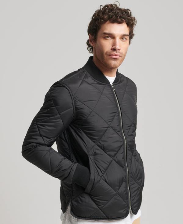 Superdry Hommes veste matelassée légère studios D64Z4464 vêtements noir